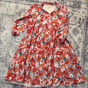 Floral Dress - Red, Orange, Blue